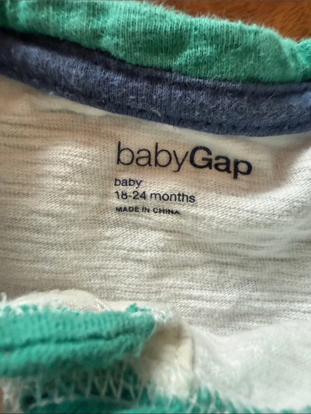 GAP Kids Long-Sleeve 'Make Waves' Shirt in White, Blue & Teal